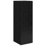 TV Cabinet Set Wall-mounted 9 pcs Black Oak Engineered Wood 3393427
