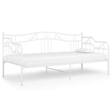 Sofa Bed Frame White Powder-Coated Metal 90x200 cm 324762