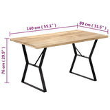 Dining Table 140x80x76 cm Solid Mango Wood 247947