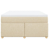 Box Spring Bed with Mattress Cream 140x200 cm Fabric 3285385