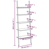 5-Tier Leaning Shelf Dark Brown and Black 64x34x185,5 cm 336377