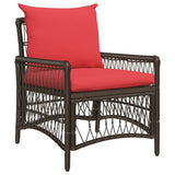Garden Chair with Cushion Brown 73 x 61 x 77 cm Poly Rattan 42006223