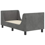 Toddler Bed Frame with Headboard Dark Grey 70 x 140 cm Velvet 42010848