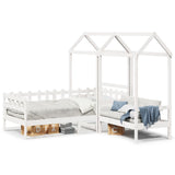 Day Bed and Bench Set with Roof without Mattress White 80x200 cm 3282319