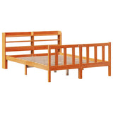 Bed Frame with Headboard without Mattress Wax Brown 140x200 cm 3306598