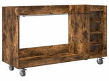 Golf Cabinet with Wheel Plain Smoked Oak 120 x 45 x 98 cm 899475