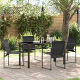 Garden Dining Set 5 pcs Black Powder-Coated Steel 3379342