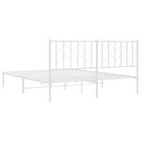 Metal Bed Frame without Mattress with Headboard White 160x200cm 374489