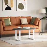 Coffee Table Legs U-Shaped 2 pcs White 38x cm Steel 4013153