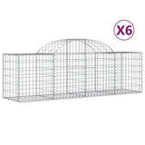 Arched Gabion Baskets 6 pcs 200x50x60/80 cm Galvanised Iron 3146282