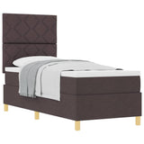 Box Spring Bed with Headboard Dark brown 80 x 200 cm Fabric 3339654