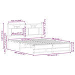 Bed Frame without Mattress Brown Oak 150x200 cm King Size Engineered Wood 4107018