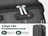 V-shaped stripe 3-in-1 PP trolley case 20in 24in 28in PP iron trolley classic color - dark gray 95635181