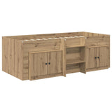 Loft Bed Frame with Cabinet 3 pcs Artisan Oak Engineered Wood 3423373