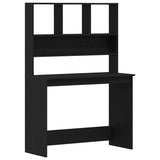 Desk with Shelves Black Oak 102x45x148 cm Engineered Wood 861985