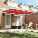 Retractable Awning Manual Red 400 x 300 cm Fabric 3330689