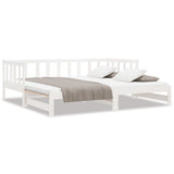 Day Bed with Trundle without Mattress White 80x200 cm Solid Wood 836160