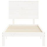 Bed Frame without Mattress White 100x200 cm Solid Wood Pine 3193652