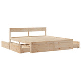 Bed Frame without Mattress 200x200 cm Solid Wood Pine 3282336