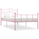 ZNTS 284537 Bed Frame without Mattress Pink Metal 90x200 cm