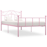 ZNTS 284537 Bed Frame without Mattress Pink Metal 90x200 cm