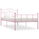 284538 Bed Frame without Mattress Pink Metal 100x200 cm