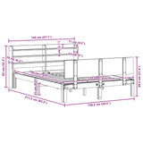 Bed Frame with Headboard 2 pcs Wax Brown Solid Pine Wood 3422762