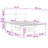 Double Bed Frame with Headboard ROSTOCK White 140 x 200 cm 3405487