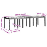 Garden Dining Set 11 pcs Anthracite and Light grey 3378754