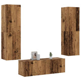 Wall Mounted TV cabinets 3 pcs Old Wood Engineered Wood 3328965