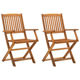 Outdoor Chair Set of 2 Natural Wood Solid Acacia wood Medium 46337