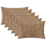 Cushion Cover 6 pcs HEERLEN Taupe 50 x 75 cm Microfiber Fleece 911694