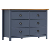 Sideboard Hill Grey 125x40x80 cm Solid Pine Wood 288985