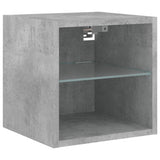 7 Piece TV Wall Units with LED Concrete Grey Engineered Wood 3216586