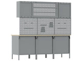 Work Cabinet with Drawer 7 pcs Black Engineered Wood and Steel 3321436