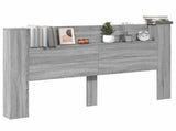 Headboard Cabinet with LED Grey Sonoma 180 x 16.5 x 103.5 cm 8006573