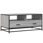 ZNTS Coffee Table Grey Sonoma 100x50x45 cm Engineered Wood and Metal 848787