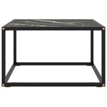 ZNTS Coffee Table Black with Black Marble Glass 60x60x35 cm 322874