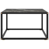 ZNTS Coffee Table Black with Black Marble Glass 60x60x35 cm 322874