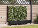 Garden Planter with Irrigation&Wheels 3 pcs Black PP 3423087
