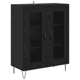 Highboard 2 pcs Black Oak Engineered Wood and Glass 3403167