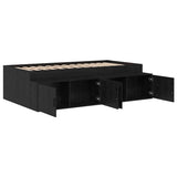 Bed Frame with Drawer Black Oak 80 x 200 cm Engineered Wood 3335198
