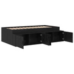 Storage Bed Frame Black oak 75 x 190 cm Engineered wood 3335214