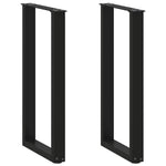 ZNTS Coffee Table Legs U-Shaped 2 pcs Black 28x cm Steel 4013168