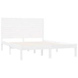Bed Frame White Solid pine wood Double Durable Bed Frame 3104619