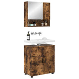 Bathroom Furniture Set 2 pcs Smoked Oak Engineered wood & Metal 3392938