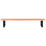 Basin Shelf Wall Mounted Steel and Solid Wood Oak 3302569