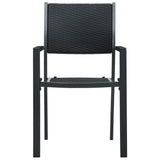 Garden Dining Set Black Powder-coated steel, glass, plastic Large 3099266