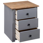 ZNTS Bedside Cabinet Grey 46x40x57 cm Pinewood Panama Range 282653