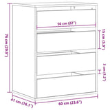 Corner Chest of Drawers Artisian Oak 60x41x76 cm Engineered Wood 852878